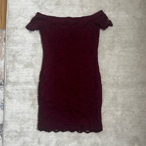 Ambiance Deep Red Lace Top